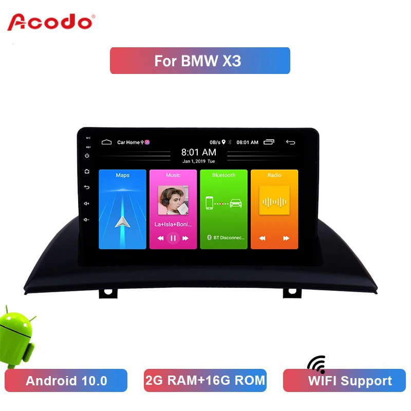 

ACODO 2+16G Android 10.0 Car Radio Multimedia Player For BMW X3 Navigation GPS 2 din
