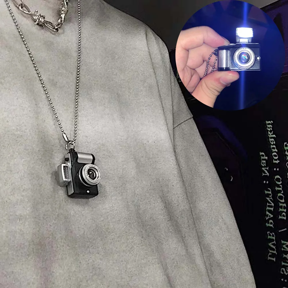 Punk Flash Camera Pendant Stainless 