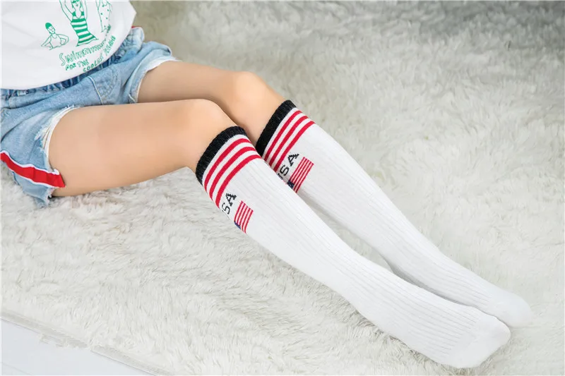 Spring And Autumn New Style Children Tube Socks Candy Bar Non-with Cotton Men And Women Children Sports White over-the-Knee Sock