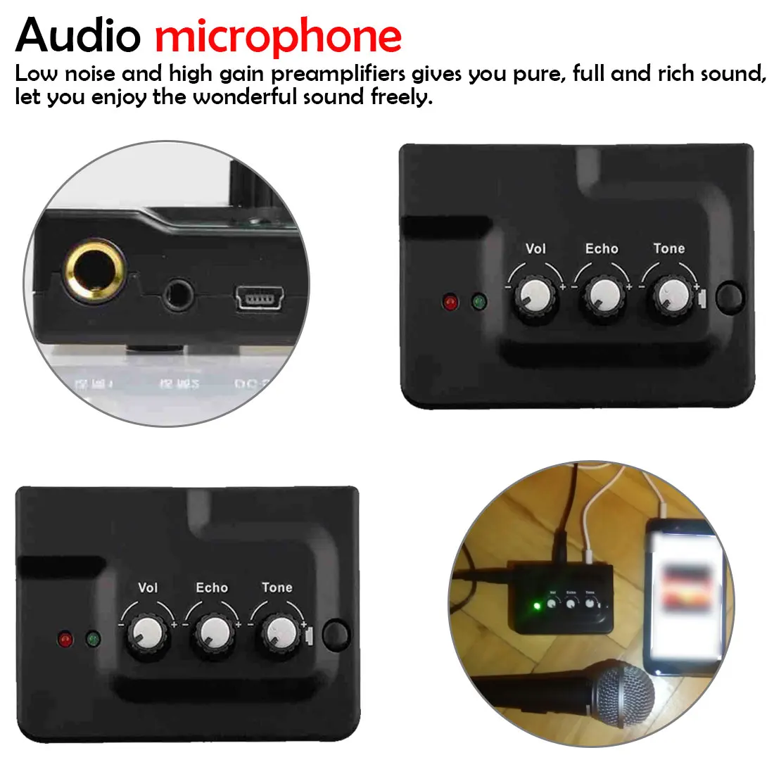 Home stereo Live Broadcast Sound Card Echo Audio Interface External Dual Microphone Inputs Plug Play for Phone Video Recording Home stereo Live Broadcast Sound Card Echo Audio Interface External Dual Microphone Inputs Plug Play for Phone Video Recording