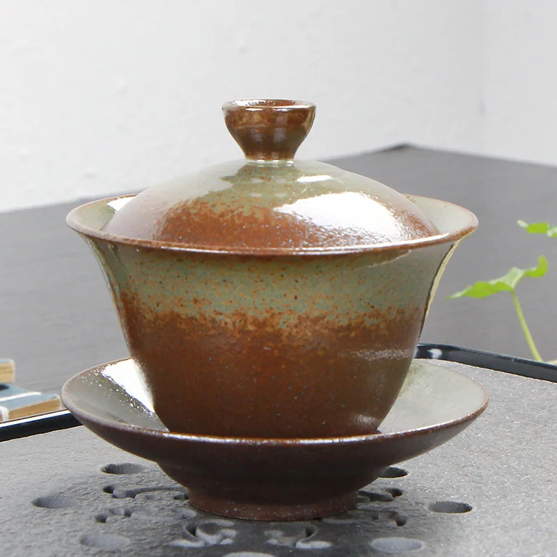 C 3.8inch Ретро чайная супница, китайская глиняная посуда sancai, чайный набор, креативный чайный набор, Fambe, дровами, керамическая чашка, чашка и блюдце, набор - Цвет: C 3.8inch