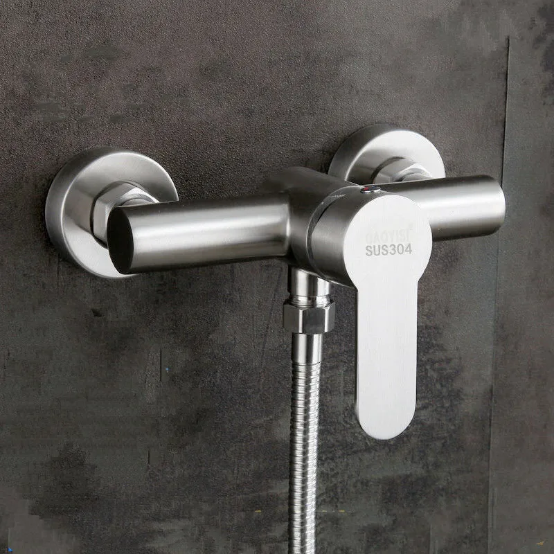 

Stainless Steel Shower Faucet Bathtub Faucet Bathroom Water Heater Triple Switch Hot and Cold Bath Durable Mixing Valve H8243