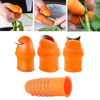 

Stainless Steel Large Silicone Thumb Knife Fruit Separator Picking Vegetables Gardening Tools Good Flexibility Protect Nails