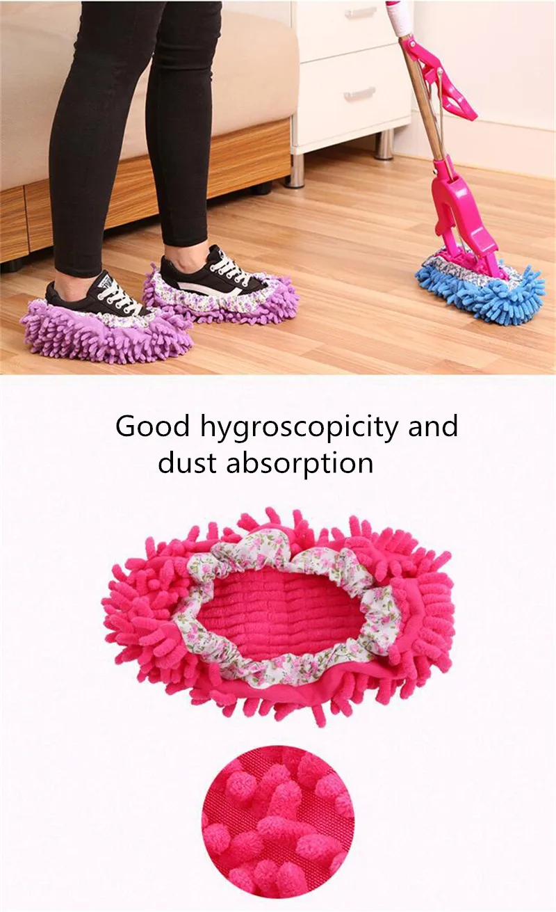 2Ps/Set Lazy Cleaning Cloths Quality Novelty Microfiber Multifunction Detachable Shoes Cover Funny Mop Household Dust Clean Tool