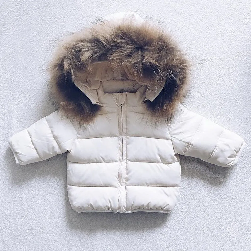 Детская куртка с капюшоном из искусственного меха детская зимняя плотная теплая куртка для маленьких мальчиков и девочек, пальто, верхняя одежда осенне-зимние детские пальто