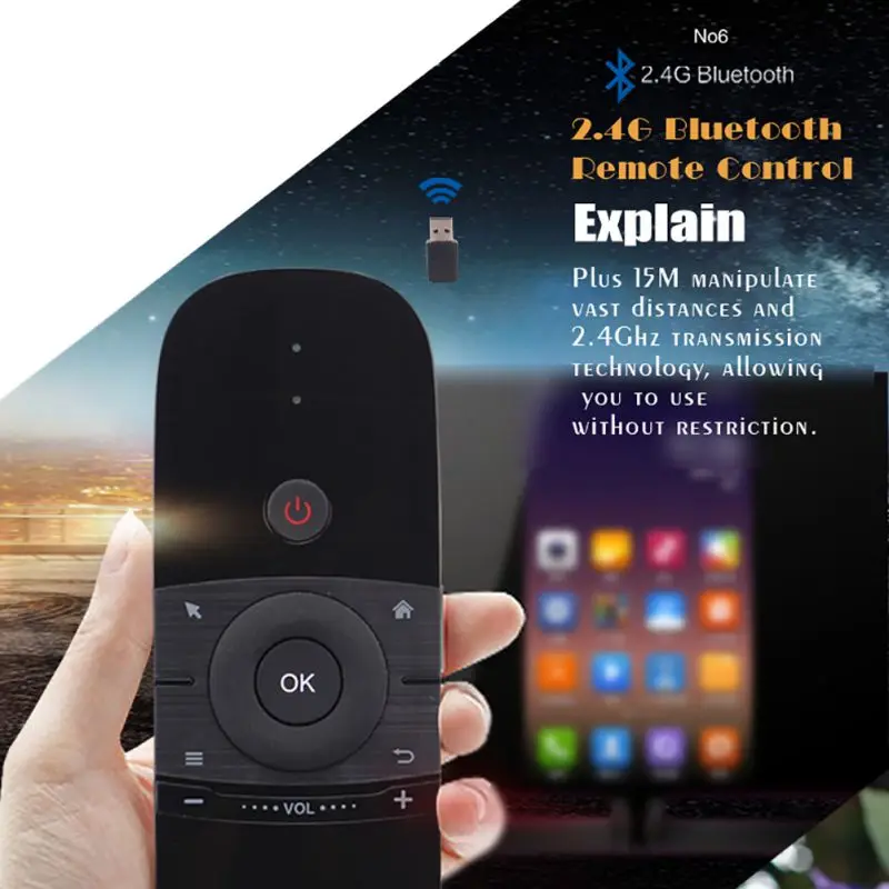Мини беспроводной контроллер клавиатуры Air mouse Поддержка ИК обучения и движения зондирования