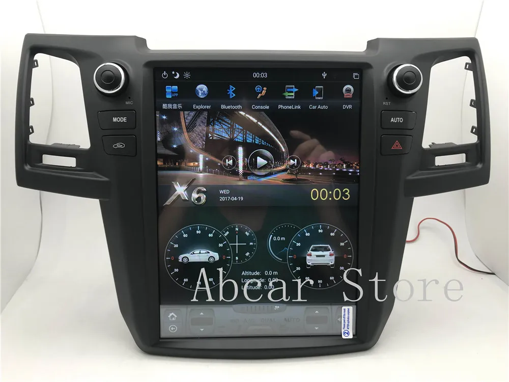 12,1 ''Tesla стиль Android 8,1 автомобильный dvd-плеер gps навигация для Toyota Fortuner 2007- головное устройство стерео PX6 HDMI радио ips