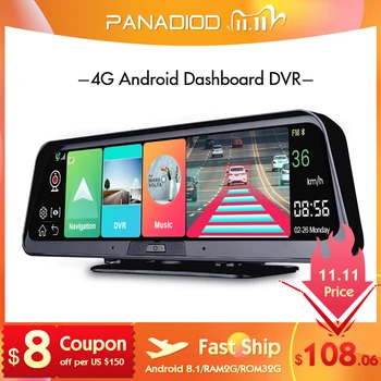 

DashCam 10 Inch Android 8.1 4G WIFI GPS Bluetooth 2GB+32GB ADAS Car DVR Mirror CameraFull HD 1080P Video Recorder For Auto