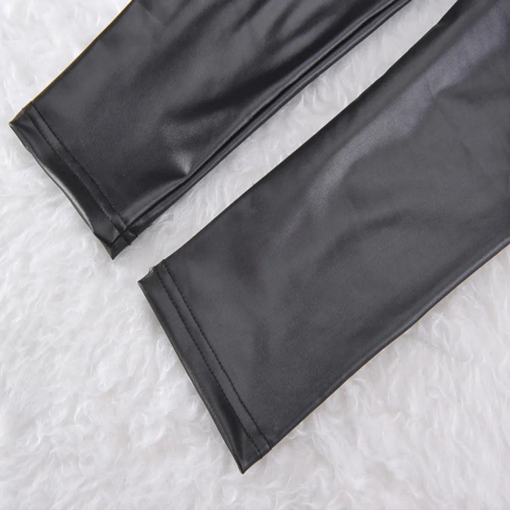 New Fashion Women Leggings Plus Size Solid Casual Trousers Sexy Leather Slim Elasticity Comfortable Pants штаны шаровары L58