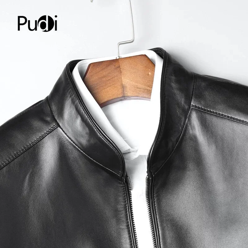 Pudi MT112 новые модные мужские куртки Короткая натуральная овечья кожа куртка и пальто весенняя и осенняя Повседневная Верхняя одежда