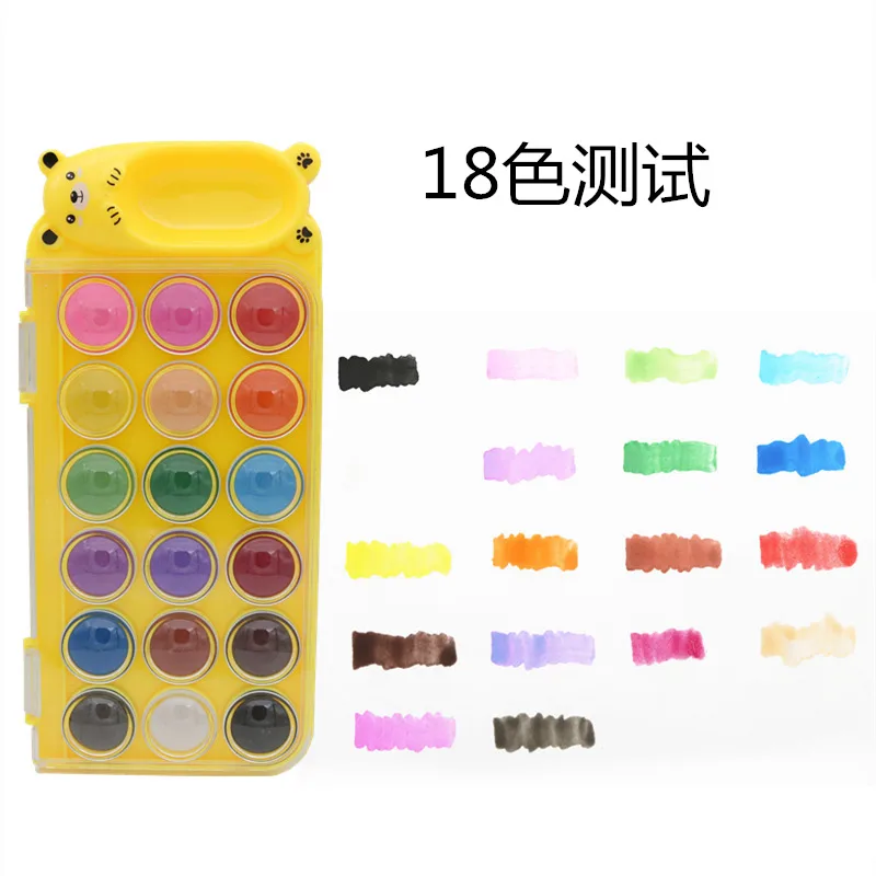 Watercolor Painting Set Watercolor Paint Watercolor Pigment Children's beginner solid watercolor paint 12 18 colors set drawing practice drawing coloring tool kid's colored pen