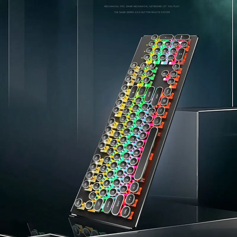  Sunrose T620S 104 Keys English Wired Usb Colorful Backlit Mechanical Rgb Gaming Keyboards Waterproo