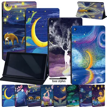 

Tablet Case For Amazon Fire 7 (5/7/9th) HD8 (6/7/8th) HD10(5/7/9th) Shockproof Pu Leathe Tablet Case+Pen