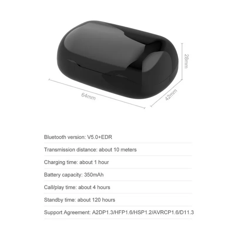 Bluetooth 5,0 наушники эргономичный громкой связи спортивные наушники для бега с зарядный чехол