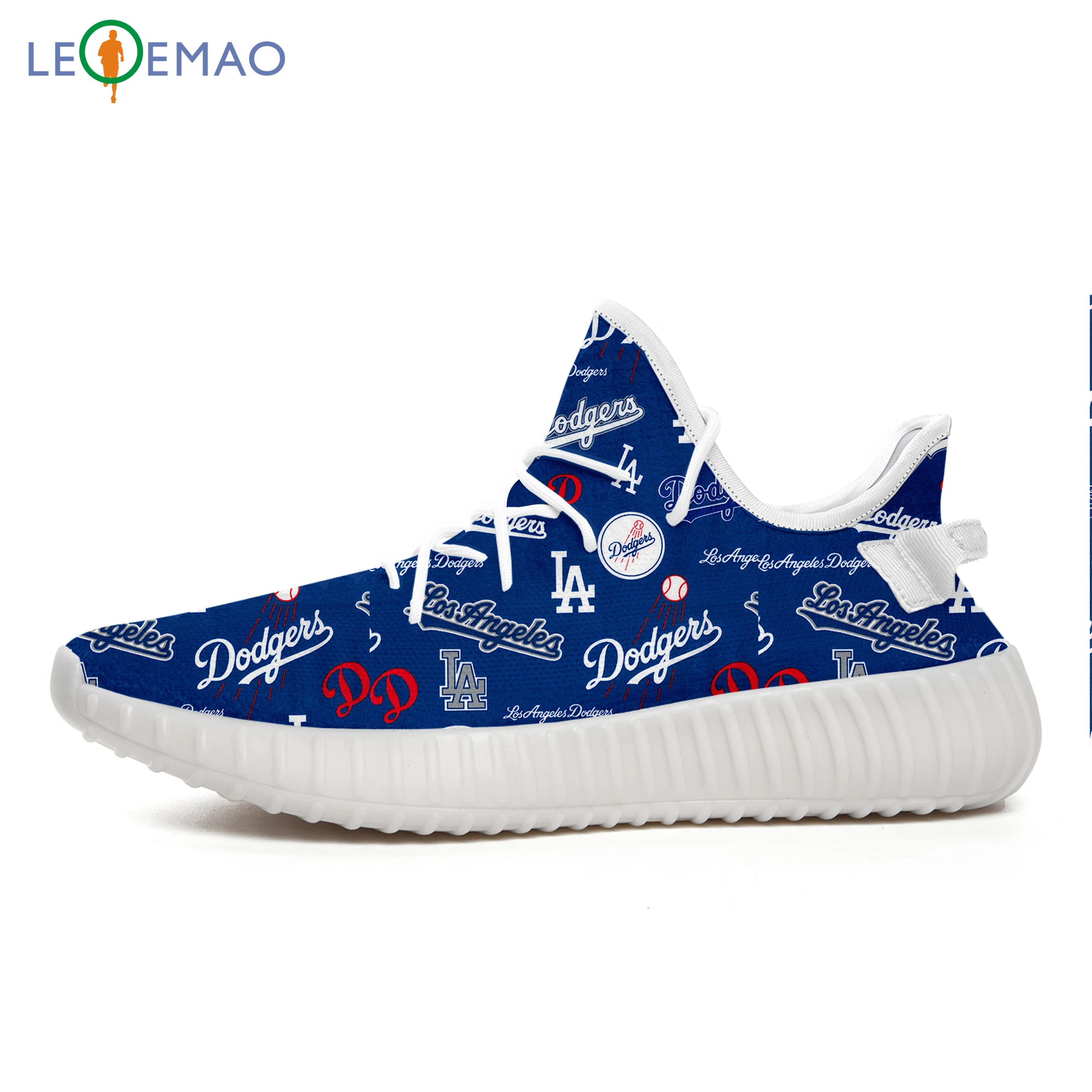 

LEQEMAO Walking Shoes Los Angeles Fans DS Custom Yeezys Boost 350 V2 Mesh Flyknit Breathable Sneakers Shoes