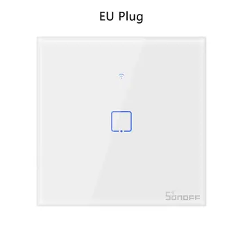 

T0/T1/T2/T3 EU PLUG TX Wifi Touch Wall Light Wireless Switch Smart Home 1/2/3 Gang Voice/APP Remote Control With Alexa Google