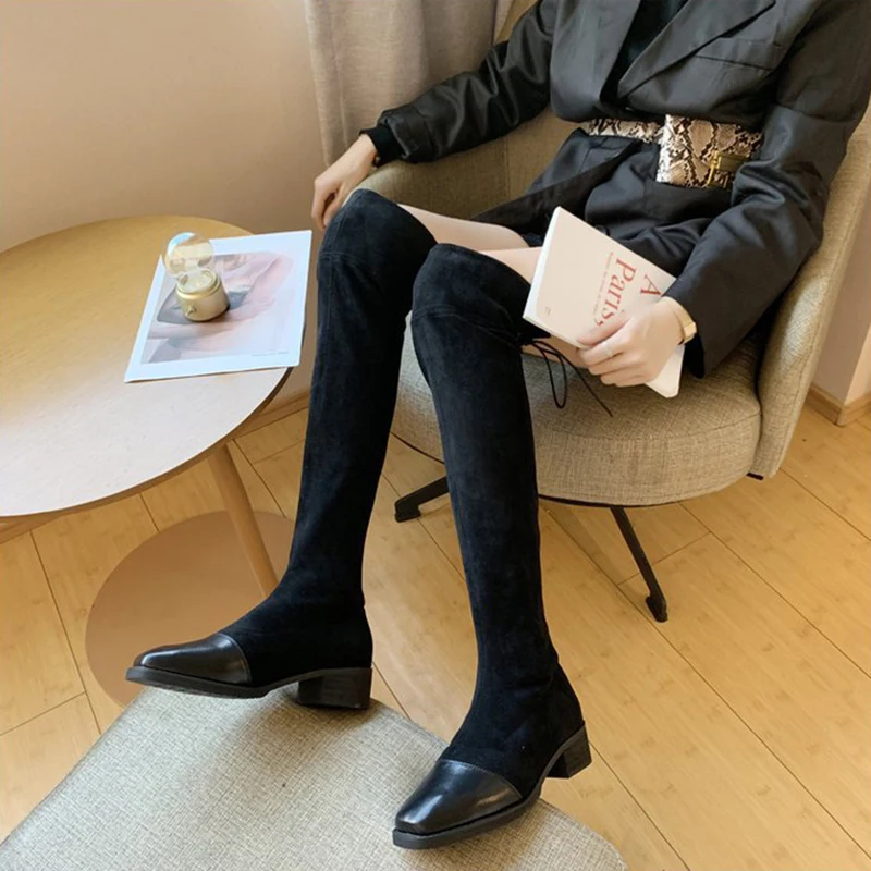 

Winter Shoes Women 2019 New Shoes Women Boots Black Over the Knee Long Boots Sexy Female Autumn Winter Ladies Thigh High Boots