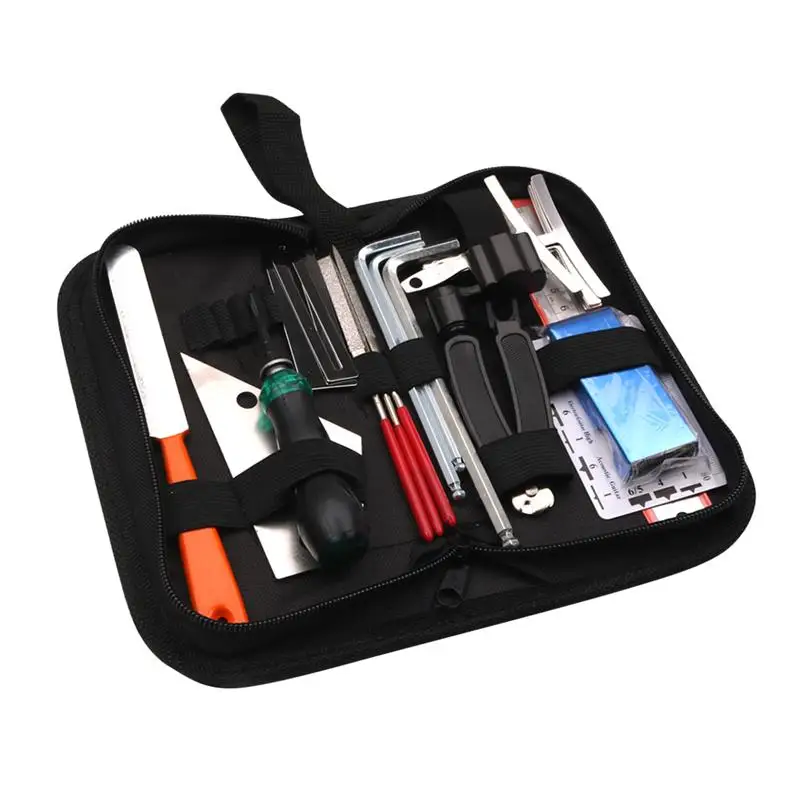 

Guitar Tool Kit Repairing Maintenance Tools String Organizer String Action Ruler Gauge Measuring Tool Hex Wrench Set Files Finge