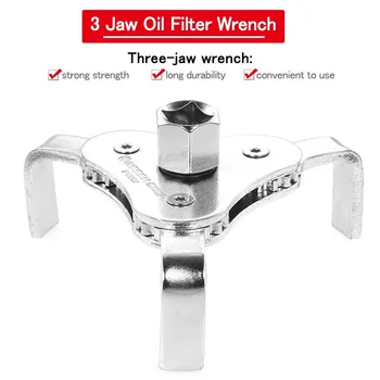 

Ajustable Three-jaw Wrench 2 Way 3 Leg Oil Filter Wrench Heavy Duty Car Truck Adjustable 63-102mm Two Way Oil Filter Key Three J