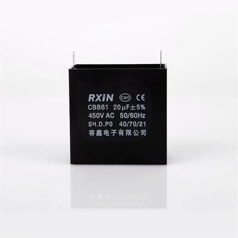 CBB61 starting capacitance AC Fan Capacitor 450V AC8uF 10uF 12uF 14uF 15uF 16uF 18uF 20uF 24uF 50 60Hz Motor Run Capacitor 1pcs