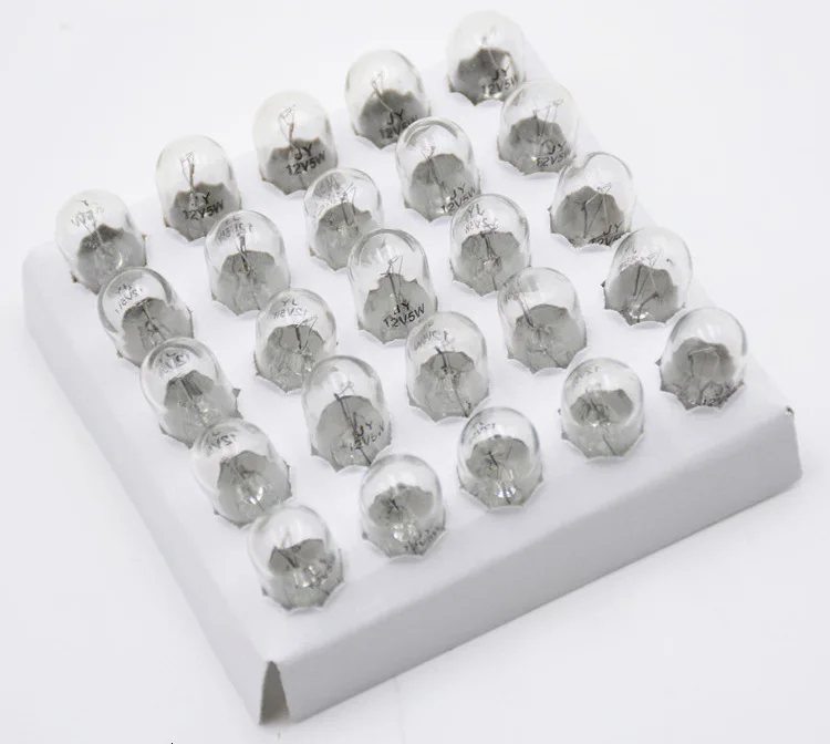 50 шт./компл. 12V 24V 5W T10 3000K теплые белые Габаритные фонари для автомобиля галогенная сигнальная лампа для внутреннего освещения Универсальная