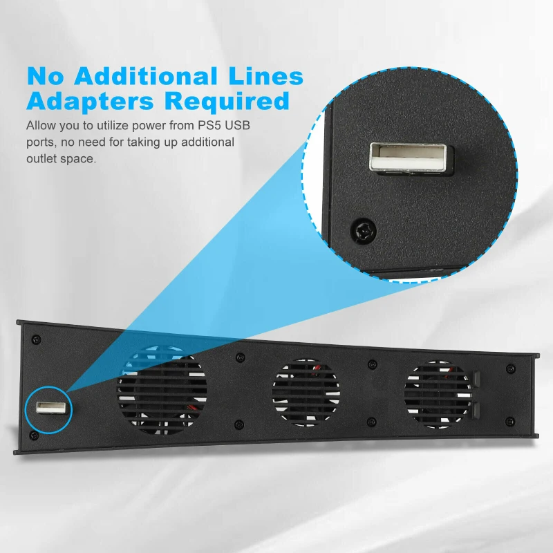 NEW Fan For PS5 Cooling Fan USB Cooler With 3 Cooling Fans For PlayStation 5 Digital Edition Game Console Accessories PS5
