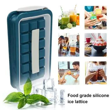 

Portable Folding Summer Silicone Ice Cube Bottle Tray Mold with Removable Lid DIY Desert Cocktail Juice Maker Ice Cube Mold
