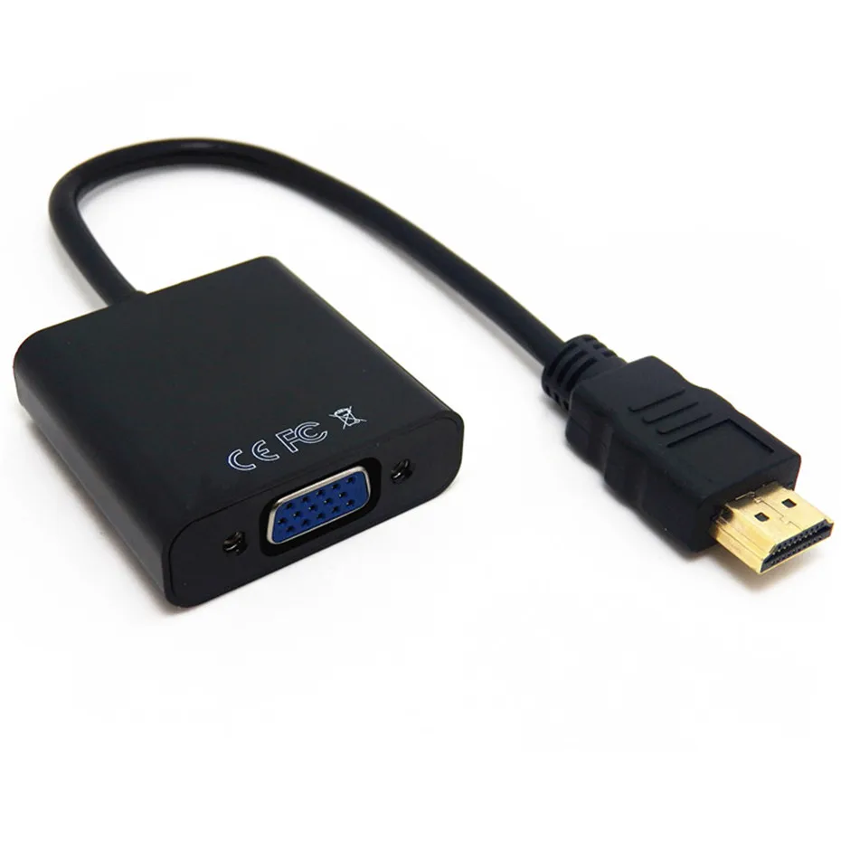 Адаптер hdmi-vga 1080P HDMI штекер для вставной конвертер для VGA цифро-аналоговый для ноутбука HDTV видео кабель адаптер HDMI VGA