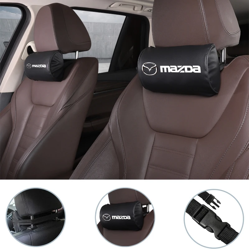 Автомобильная подушка для шеи 2 шт. регулируемая подставка головы кожаные