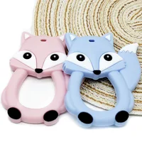 Cute-idea 1pc Fox Cartoon Silicone Beads Baby Teethers Food Grade Teething DIY Baby Nursing Chewing Pacifier Chain ClipToys 1