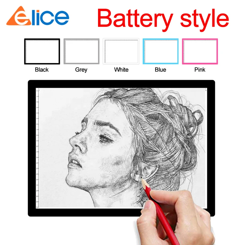 A4 Wireless Battery Powered LED Light Pad Artcraft Tracing Pad Rechargeable Light Board for diamond painting Artists Drawing