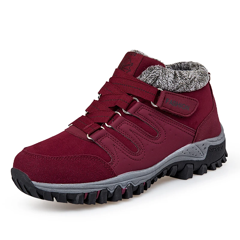 

Warm Fur Snow Boots Men Winter Shoes Mens Leather Shoe Ankle Cowboy Waterproof shose Man Motorcycle Casual Boot 2019 Footwear