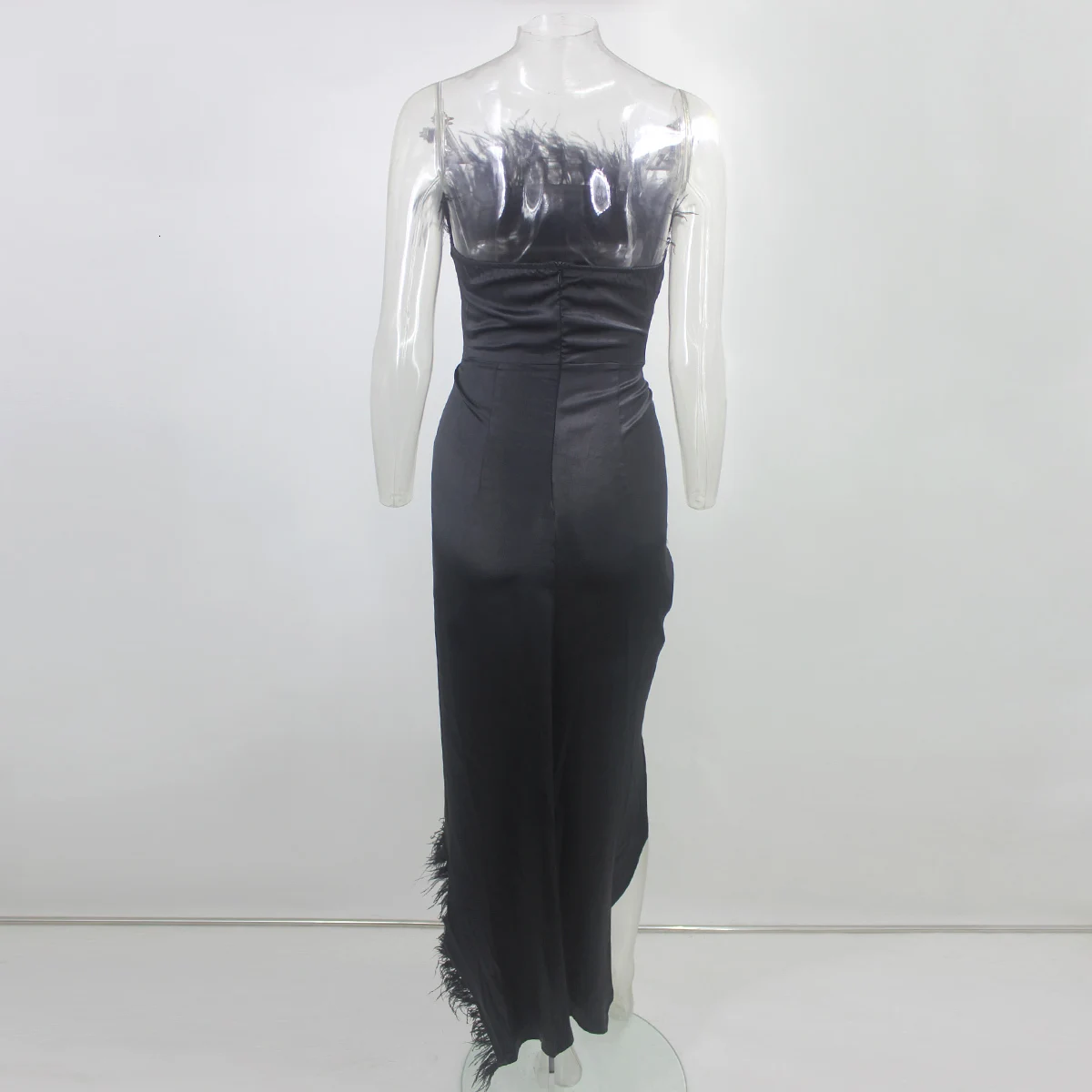 PFFLOOK осеннее элегантное сатиновое платье с перьями, плиссированное женское платье с открытыми плечами, асимметричное сексуальное платье для вечеринок, длинное платье миди Vestidos