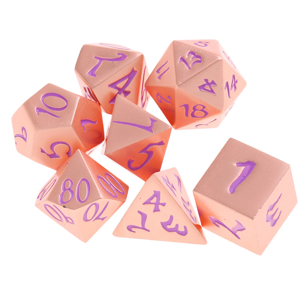 Медный сплав многогранные кости набор цифровой D4-D20 для MTG TRPG вечерние игрушки подарок