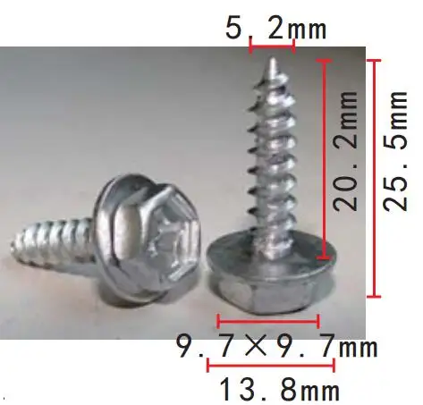 shhworldsea 100 Pcs/Lot auto Steel Non Tapping Screw for Toyota 90159-50316