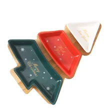 

1 Set Christmas Tree Shape Fruits Trays Dish Ceramics Snacks Candy Tray Plates