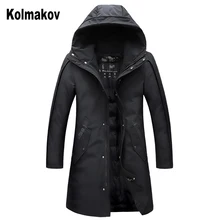 Зимняя мужская куртка, белая куртка на утином пуху, мужские пуховики, уличная зимняя мужская повседневная пуховая куртка, пальто