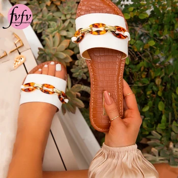 

[FVFV]2020 summer new women's shoes transparent help surface fashion buckle flat bottom sandals womenlarge size 36-41