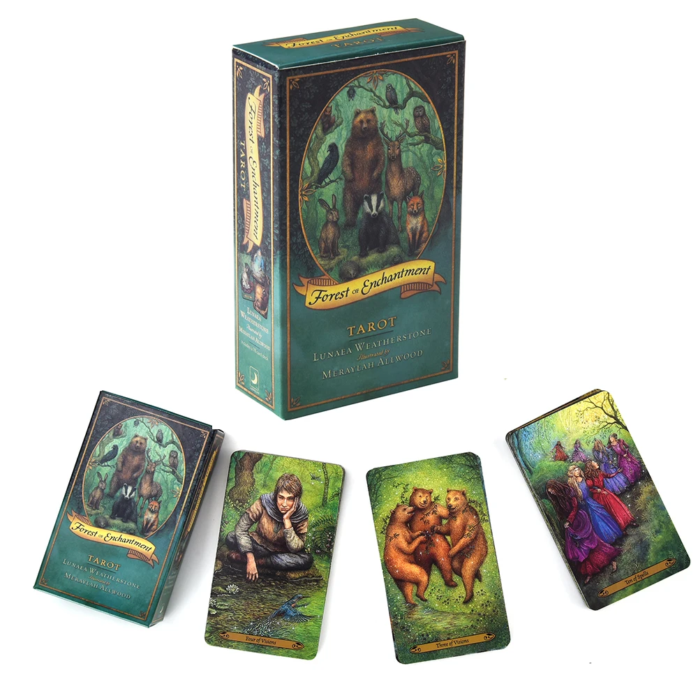 

78PCS Forest Of Enchantment Tarot Oracle Cards English PDF Guidebook Table Deck Board Game Party Playing Card Games