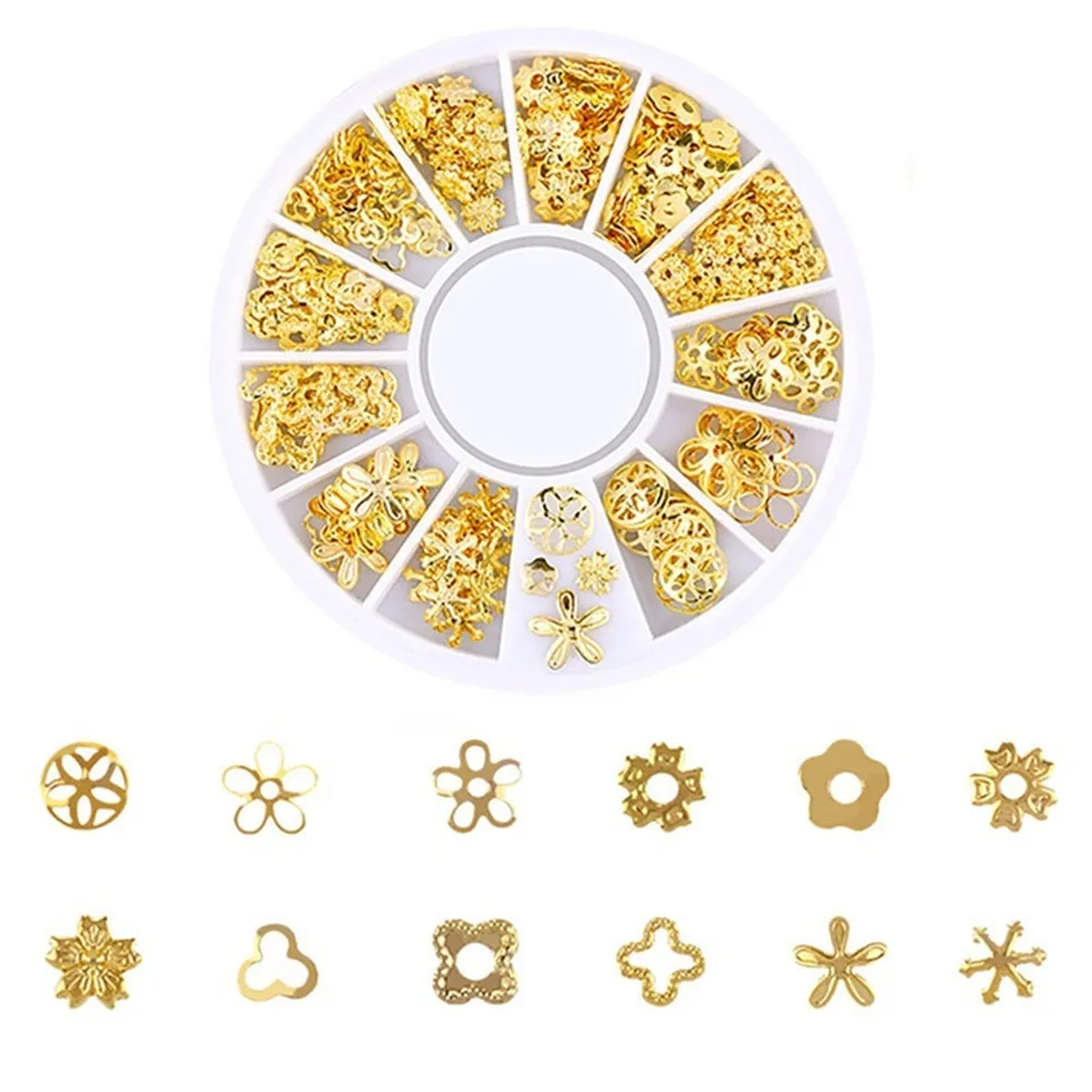 Смешанные золотые украшения для дизайна ногтей гвоздики аксессуары ювелирные