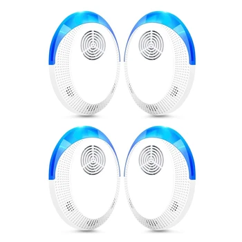 

Promotion! 4Pcs Ultrasonic Pest Repeller Electronic Indoor Mosquito Repellent Plug in for Insects,Spider, Roach Spider(EU Plug)