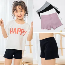 19 весенне-летние новые стильные детские безопасные Шорты однотонные базовые шорты в Вертикальную Полоску для девочек безопасные хлопковые шорты