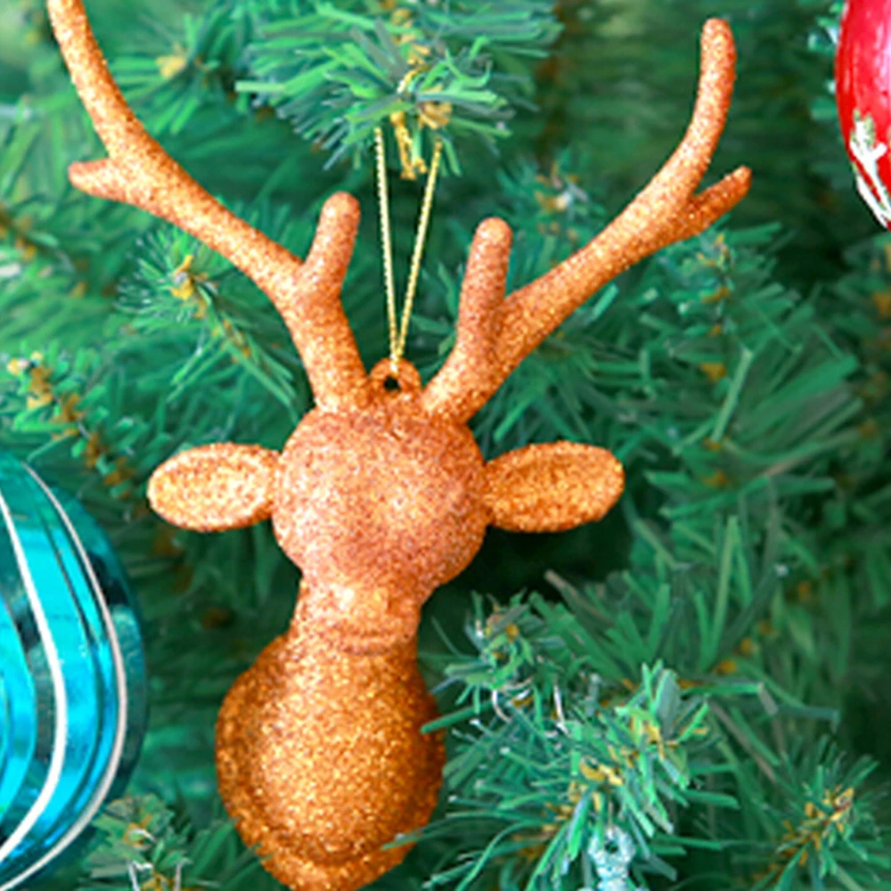 3pcs Christmas Tree Decor Painted Elk Pendant Xmas Party Decor Deer Pendants Christmas Decoration for Home Gifts