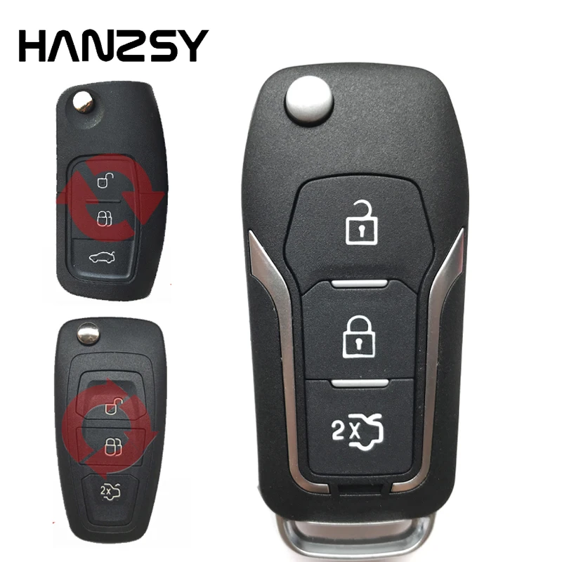 3 tasten Geändert Auto Flip Folding key Fall Für Ford Focus 2 3 Fiesta C  max Verbinden Mondeo Remote Key fob Abdeckung HU101 Klinge