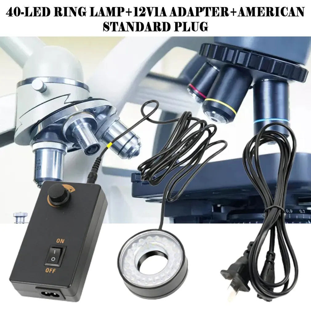 Adjustable 40 LED Ring Light Illuminator Lamp for Industry Stereo Microscope