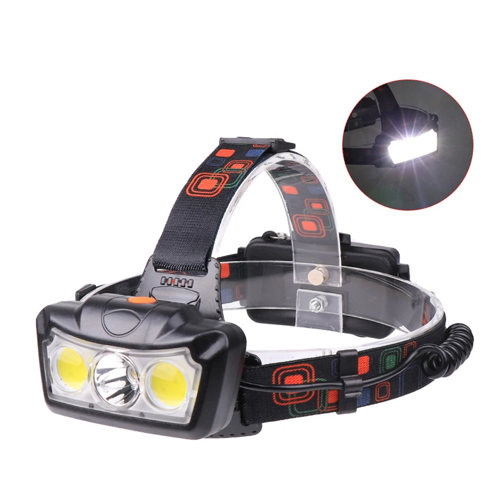 10W Torch Bright Fishing Lamp LED Headlight USB Rechargeable Accessory XML T6 COB Outdoor DC Straps Climbing Camping Adjustable