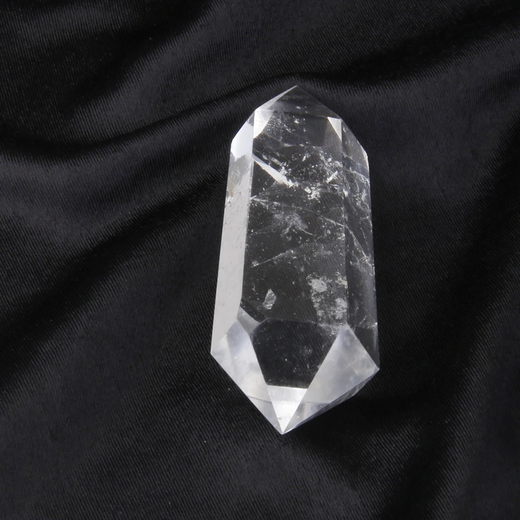 Natural Small Clear Quartz Crystal Double Points Wands Pendant Home Decor