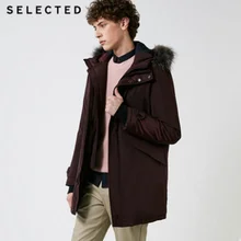 Отборный мужской зимний пуховик с мехом енота средней длины с утиным пухом, длинное пальто, теплая одежда S | 418412583