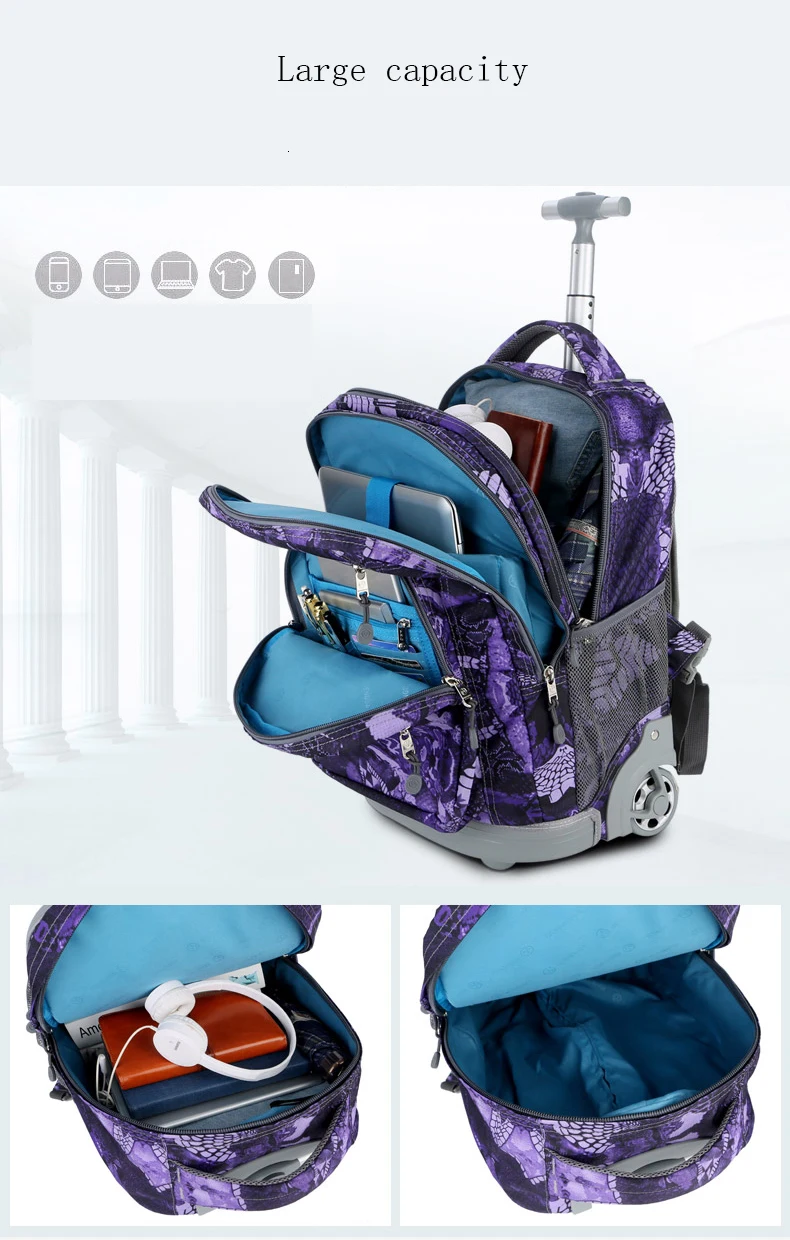 Многофункциональный чемодан на колесиках, школьные дорожные сумки на колесиках, чемодан на колесиках, рюкзак для путешествий