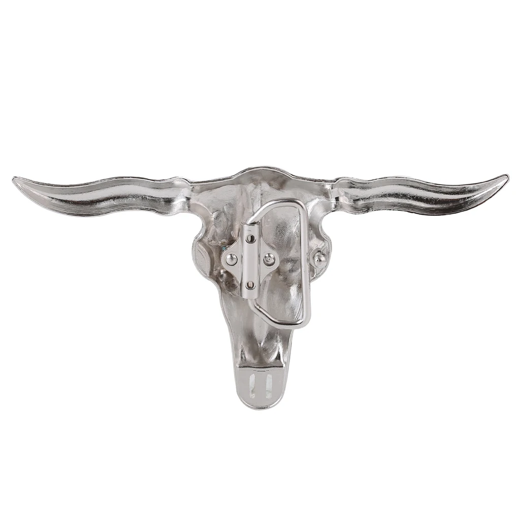 Men Novelty Belt Buckle Cool Cow Head Vintage Longhorn Bull Head Pattern Belt Buckle Western Fits For Denim Belt Trouser Belt